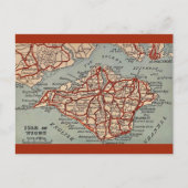 Vintage Isle of Wight Map Postkarte (Vorderseite)