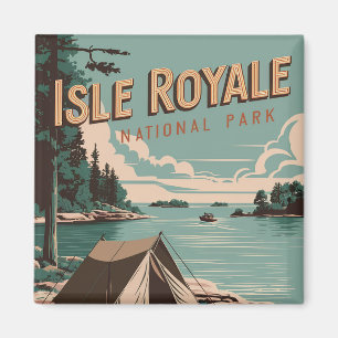 Vintage Isle Royale Nationalpark Camping Magnet