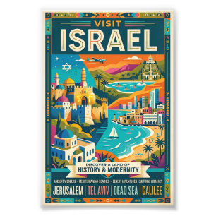Vintage-Israel-Reiseplakat Fotodruck