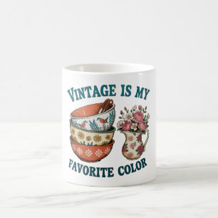 Vintage ist meine Lieblingsfarbe Floral Retro Lieb Kaffeetasse