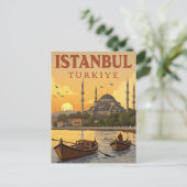 Vintage Istanbul Travel Postkarte (Stehend Vorderseite)