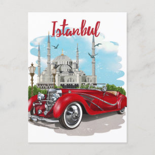 Vintage-Istanbul-Turm-Türkei-Reise-Aquarell Postkarte