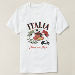 Vintage Italia Kaffee, Retro-Roller & Mamma Mia T-Shirt