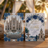 Vintage Italian Cathedral & Swans Wedding Einladung