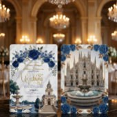 Vintage Italian Cathedral & Swans Wedding Einladung