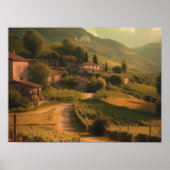 Vintage Italian Countryside Landscape Poster (Vorne)