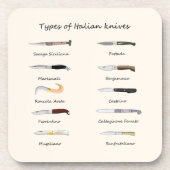 Vintage Italian Knives Pattern  Getränkeuntersetzer (Vorderseite)