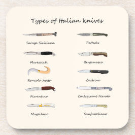 Vintage Italian Knives Pattern  Getränkeuntersetzer