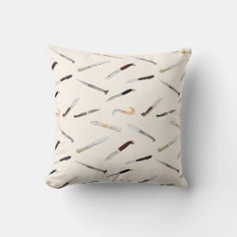 Vintage Italian Knives Pattern Throw Pillow Kissen