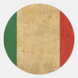 Vintage Italien-Flagge Runder Aufkleber
