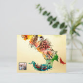 Vintage Italien Karte Liebe Reisen Wasserfarbe (Stehend Vorderseite)