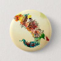 Vintage Italien Karte Liebe Reisen Wasserfarbe