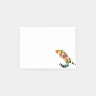 Vintage Italien Karte Liebe Reisen Wasserfarbe Post-it Klebezettel