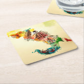 Vintage Italien Karte Liebe Reisen Wasserfarbe Rechteckiger Pappuntersetzer (angewinkelt)