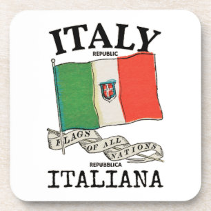 Vintage Italien Landesflagge Getränkeuntersetzer