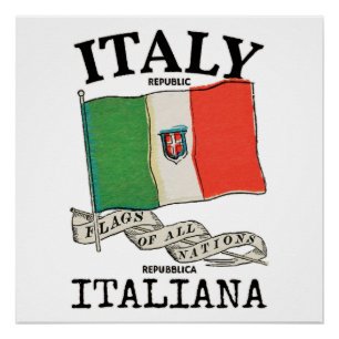 Vintage Italien Landesflagge Poster