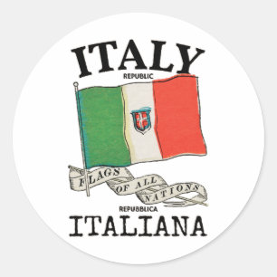 Vintage Italien Landesflagge Runder Aufkleber
