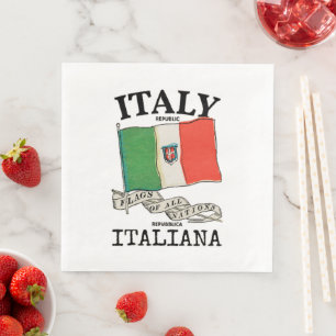 Vintage Italien Landesflagge Serviette