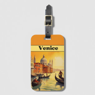 Vintage Italien Venedig Grand Canal Urlaubs-Souven Gepäckanhänger