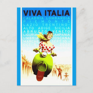 Vintage Italien Viva Italia Retro-Reiseplakat Postkarte