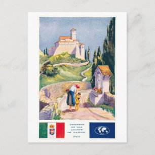 Vintage Italien Völkerbund Postkarte