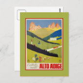 Vintage italienische Alpen (Südtirol) Postkarte (Vorne/Hinten)