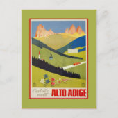Vintage italienische Alpen (Südtirol) Postkarte (Vorderseite)