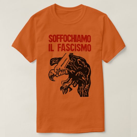 Vintage italienische Anti-Faschismus Print Suffoca T-Shirt (Design vorne)