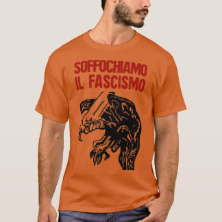 Vintage italienische Anti-Faschismus Print Suffoca T-Shirt