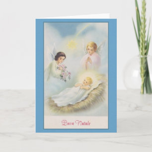 Vintage italienische Buon Natale Weihnachtskarte Karte