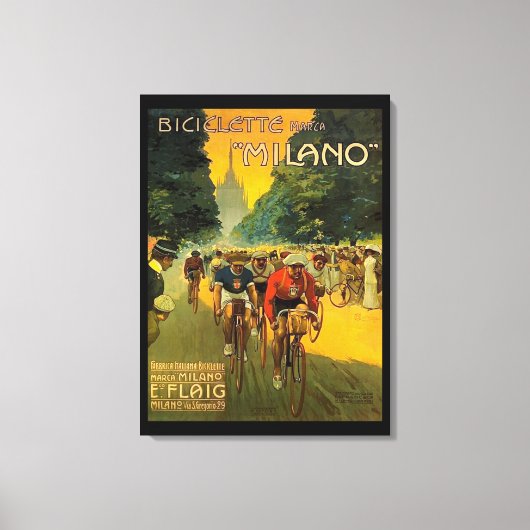 Vintage italienische Fahrradwerbung Leinwanddruck (Vorderseite)