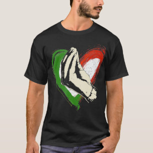 Vintage italienische Flagge Herz Italien Liebe Han T-Shirt