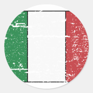 Vintage italienische Flagge Runder Aufkleber