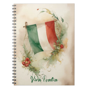 Vintage italienische Flaggenfarbe   Viva Italia Notizblock