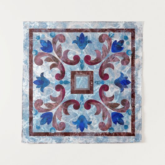 Vintage italienische Kachel mit marokkanischem Mus Wandteppich (Vorderseite)