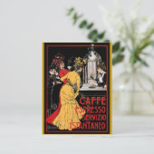 Vintage italienische Kaffeespresso-Werbung Postkarte (Stehend Vorderseite)