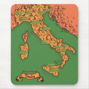 Vintage italienische Karte Mousepad