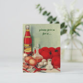 Vintage italienische Küche, Kochen Party Einladung (Stehend Vorderseite)