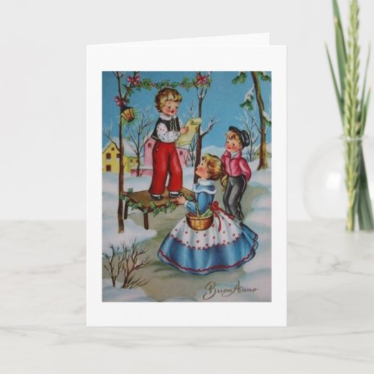 Vintage italienische Neujahrskarte Feiertagskarte (Vorderseite)