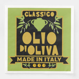 Vintage italienische Olivenöl-Schürze Napkin Serviette