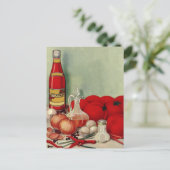 Vintage italienische Paprikaschoten Food Tomato On Postkarte (Stehend Vorderseite)