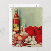 Vintage italienische Paprikaschoten Food Tomato On Postkarte (Vorne/Hinten)