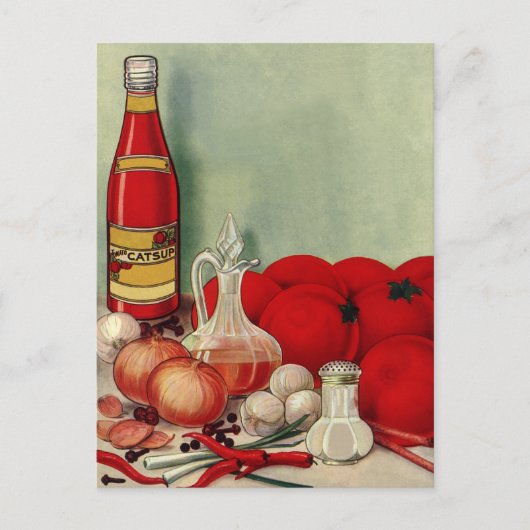 Vintage italienische Paprikaschoten Food Tomato On Postkarte (Vorderseite)