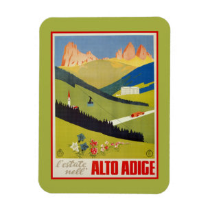 Vintage italienische Reise der Alpen (Südtirol) Magnet