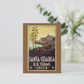 Vintage Italienische Reise Santa Cesarea Terme Lec Feiertagspostkarte (Stehend Vorderseite)