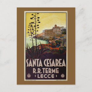 Vintage Italienische Reise Santa Cesarea Terme Lec Feiertagspostkarte