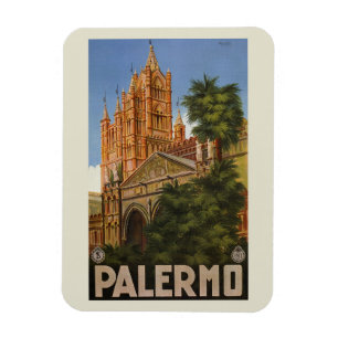 Vintage italienische Reiseanzeige Palermos Magnet