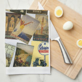 Vintage italienische Reiseposterkollektion  Geschirrtuch (Viertel Falte)