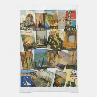 Vintage italienische Reiseposterkollektion Geschirrtuch