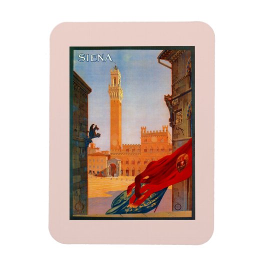 Vintage italienische Reisewerbung Siena Magnet (Vertikal)